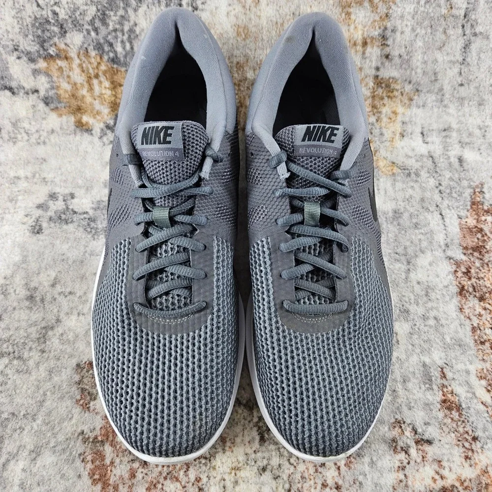 Nike Revolution 4 Running Shoes Mens 12 Grey‎ Black White 908988-010 Sneakers